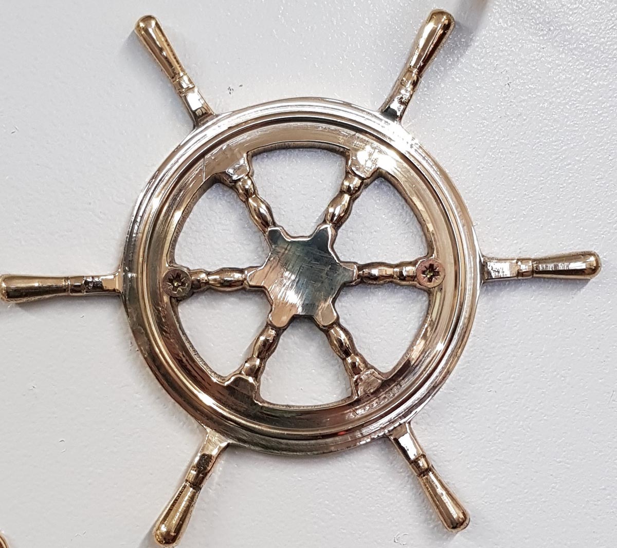 Brass Ships Wheel Plaque | Cargo Plus