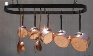 Oval Shaped Hanging Pot Rack with 10 Assorted Hooks (not including pans or utensils)
