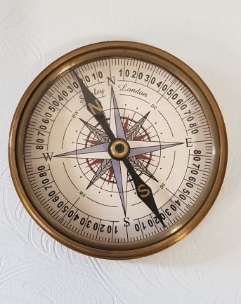 Henry Hughes Compass 8cm in Leather Case